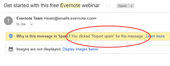 Why was an email marked as SPAM?