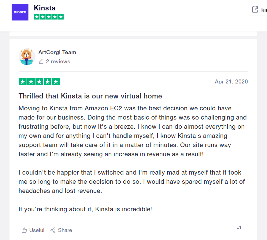 Kinsta support review